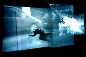 joffrey_ferry_la_transparence_du_mal_2000_projection_diapo_a_travers_un_rodhoid_imprime_en_serigraphie_dimensions_variables