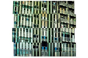 nathalie_labretagne_fond_vert_marseille_nord_2003_huile_sur_store_a_rayure