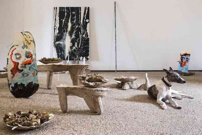 yoan_sorin_chroniques_d_une_journee_ordinaire_2018_vue_d_exposition_avec_florian_sumi_colombe_marcasiano_dana_michel_territoires