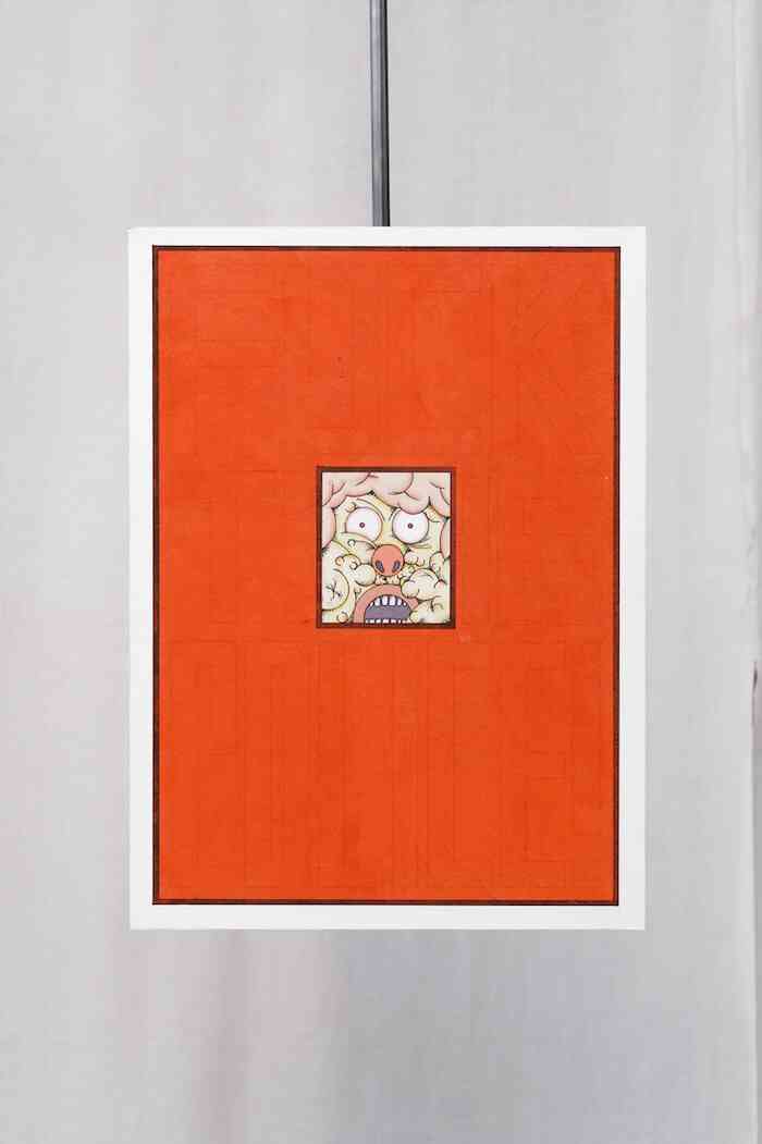 alan_schmalz_we_are_a_lot_aquarelle_huile_encre_et_letraset_sur_papier_2020_vue_d-exposition_sur_pierres_brulantes_2020__aurelie